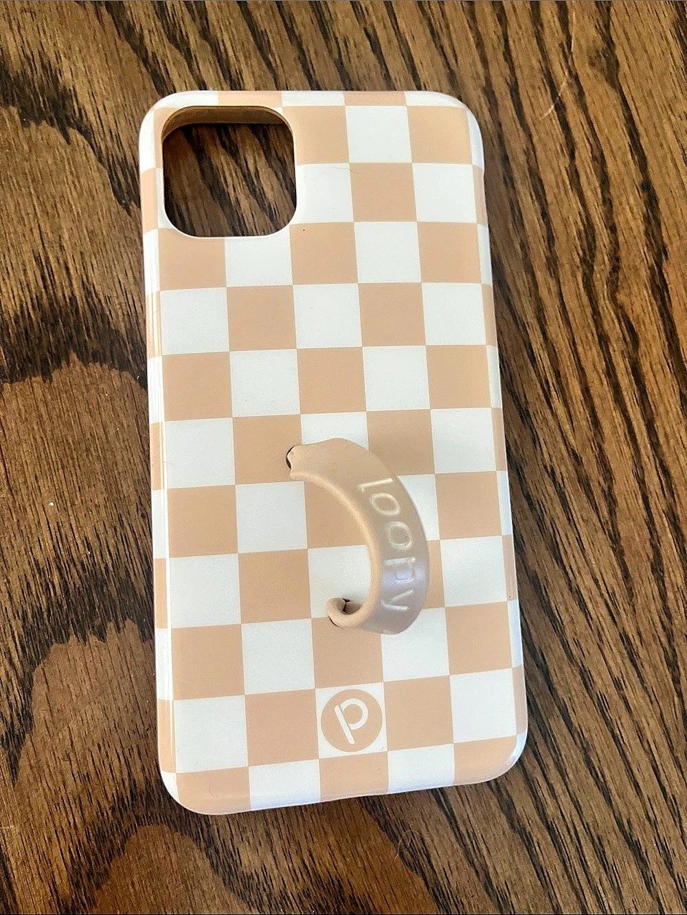 Popsockets Checkered Phone Case with PopGrip in White & Pink